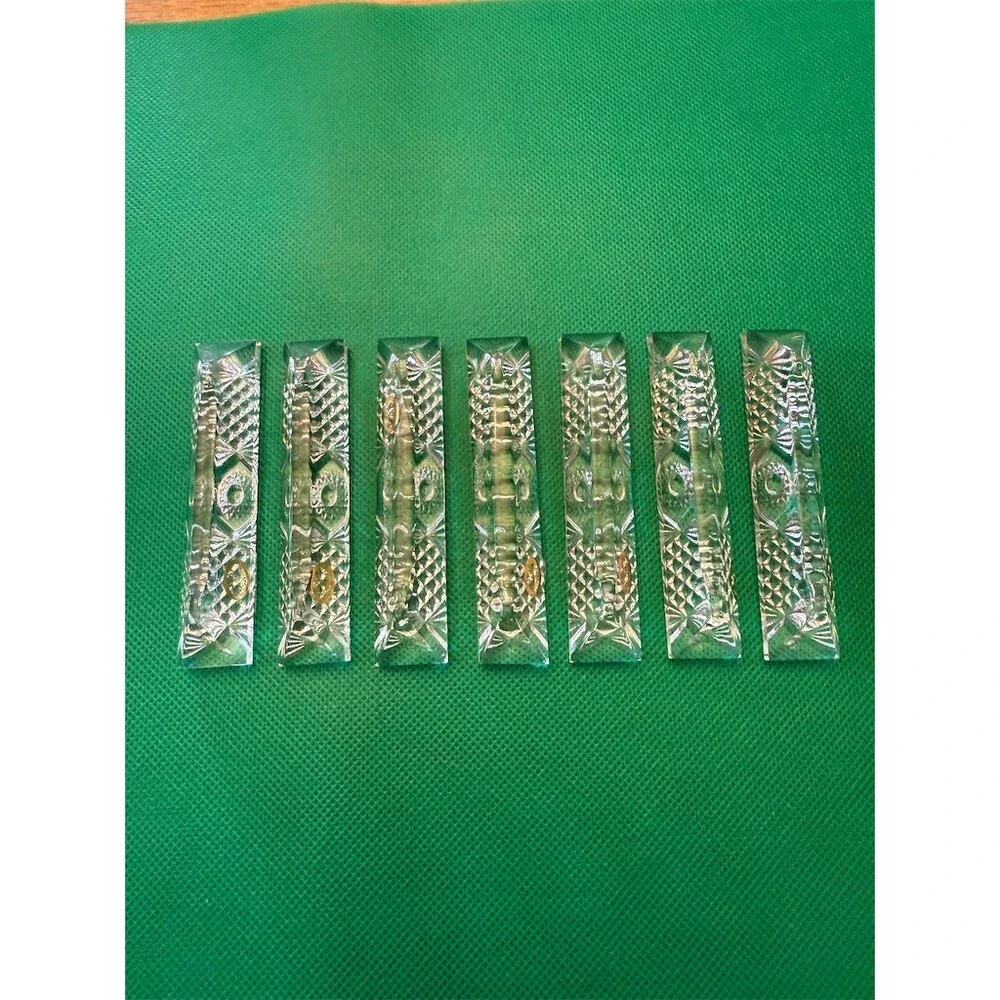Baccarat Vintage Cut Crystal Knife Rests Set of 7 Clear Art Deco
